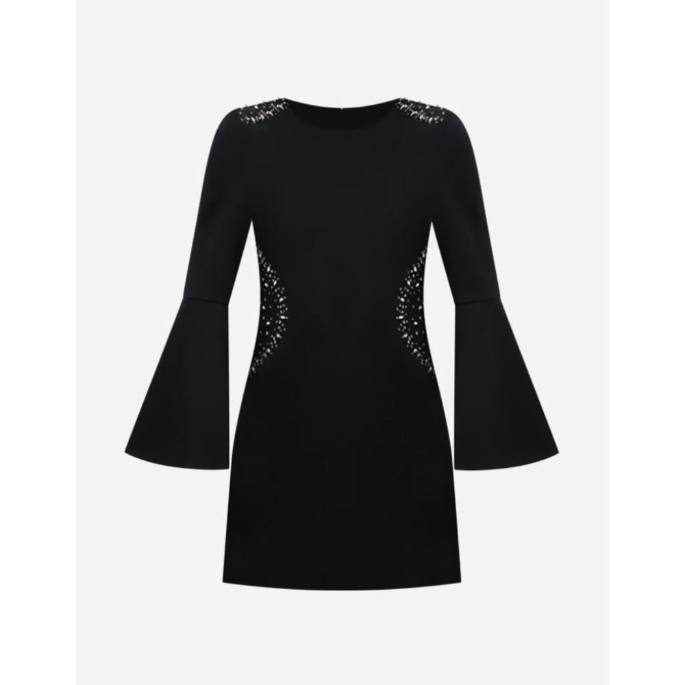 Tuckernuck Embellished Farrow Dress Large Black Rhinestone Cocktail Party Glam - Picture 6 of 16